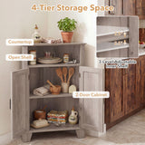 4-Tier Corner Storage Cabinet with Open Shelf