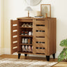 4-Tier Farmhouse Shoe Organizer with Louvered Door