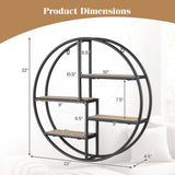 Decorative Circular Metal Wall Mounted Shelf for Display