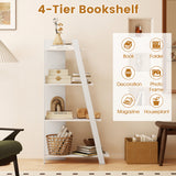 4-Tier Modern Bookshelf Wooden Vertical Display Book Shelf for Small Space