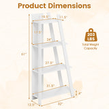 4-Tier Modern Bookshelf Wooden Vertical Display Book Shelf for Small Space