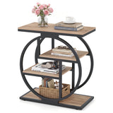 4-Tier Narrow End Table for Living Room with Storage Shelves