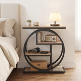 4-Tier Narrow End Table for Living Room with Storage Shelves