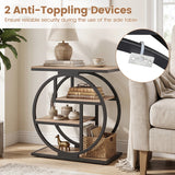 4-Tier Narrow End Table for Living Room with Storage Shelves