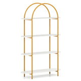 4-Tier Open Bookcase with Sturdy Metal Frame for Living Room