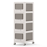 4-Tier/5-Tier/3-Tier Plastic Drawer Storage Organizer Rolling Cart with 3/4/5 Drawers and Lockable Wheels