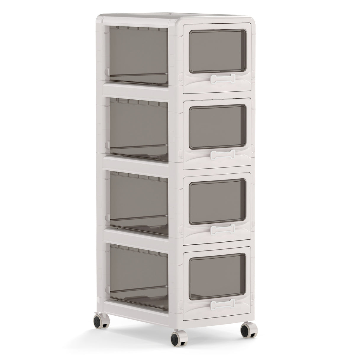 4-Tier/5-Tier/3-Tier Plastic Drawer Storage Organizer Rolling Cart with 3/4/5 Drawers and Lockable Wheels