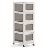 4-Tier/5-Tier/3-Tier Plastic Drawer Storage Organizer Rolling Cart with 3/4/5 Drawers and Lockable Wheels