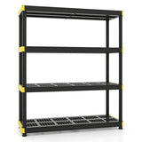 4-Tier Plastic Storage Shelf Heavy-Duty Utility Rack Freestanding Storage Rack-Black