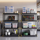 4-Tier Plastic Storage Shelf Heavy-Duty Utility Rack Freestanding Set of 2-Black