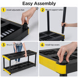 4-Tier Plastic Storage Shelf Heavy-Duty Utility Rack Freestanding Set of 2-Black
