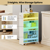 4-Tier Rolling Storage Cart Slim Kitchen Cart on Wheels with Open Shelves and Handle