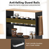 4-Tier Rolling Storage Cart Slim Kitchen Cart on Wheels with Open Shelves and Handle