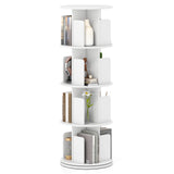 4-Tier Rotating Bookshelf 360Â° Display Rack with Dividers and Anti-falling Baffles