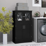 4 Doors Freeestanding Bathroom Floor Cabinet with Adjustable Shelves