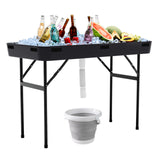 4 Feet Plastic Party Ice Folding Table with Matching Skirt
