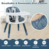4-in-1 Baby Convertible Toddler Table Chair Set with PU Cushion