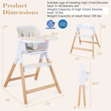 4-in-1 Convertible Baby High Chair with Detachable and Adjustable Tray