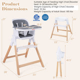 4-in-1 Convertible Baby High Chair with Detachable and Adjustable Tray