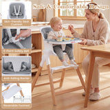 4-in-1 Convertible Baby High Chair with Detachable and Adjustable Tray