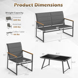 4-Piece Outdoor Conversation Patio Furniture Set