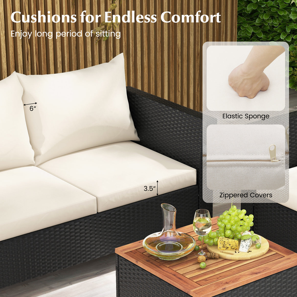 4 Piece Outdoor Conversation Set with Storage Coffee Table