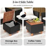 4 Piece Outdoor Conversation Set with Storage Coffee Table