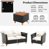 4 Piece Outdoor Conversation Set with Storage Coffee Table