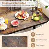 4 Pieces Industrial Dining Table Set with Bench and 2 Stools