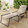 4 Position Folding Lounge Chaise with Adjustable Backrest and Footrest