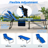 4 Position Folding Lounge Chaise with Adjustable Backrest and Footrest