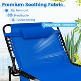4 Position Folding Lounge Chaise with Adjustable Backrest and Footrest