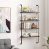 4-Tier Industrial Pipe Shelving with Metal Frame for Living Room Kitchen
