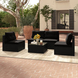 5-Piece Outdoor Patio Furniture Set with Cushions and Coffee Table