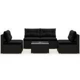 5-Piece Outdoor Patio Furniture Set with Cushions and Coffee Table