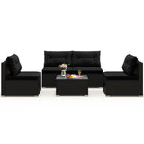 5-Piece Outdoor Patio Furniture Set with Cushions and Coffee Table