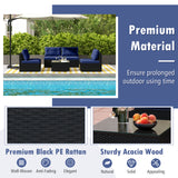 5-Piece Outdoor Patio Furniture Set with Cushions and Coffee Table