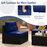 5-Piece Outdoor Patio Furniture Set with Cushions and Coffee Table