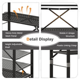 5-Tier Adjustable Shelves with Wheels for Garage Kitchen Balcony