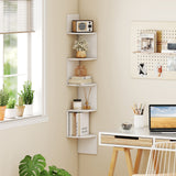 5-Tier Corner Shelf Floating Bookshelf Wall Mounted Storage Organizer