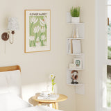 5-Tier Corner Shelf Floating Bookshelf Wall Mounted Storage Organizer