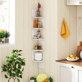 5-Tier Corner Shelf Floating Bookshelf Wall Mounted Storage Organizer