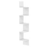 5-Tier Corner Shelf Floating Bookshelf Wall Mounted Storage Organizer