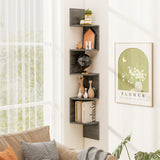 5-Tier Corner Shelf Floating Bookshelf Wall Mounted Storage Organizer