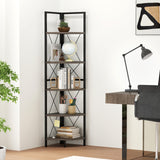 5-Tier Freestanding Corner Shelf 63 Inch Tall Storage Rack