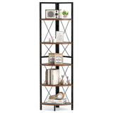 5-Tier Freestanding Corner Shelf 63 Inch Tall Storage Rack
