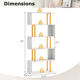 5-Tier/6-Tier Geometric Bookcase with Metal Frame and Anti-tipping Kits-5