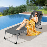 5-position Outdoor Folding Chaise Lounge Chair