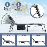 5-position Outdoor Folding Chaise Lounge Chair