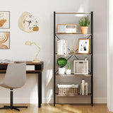5-Tier Bookshelf with Open Shelves and Heavy Duty Metal Frame